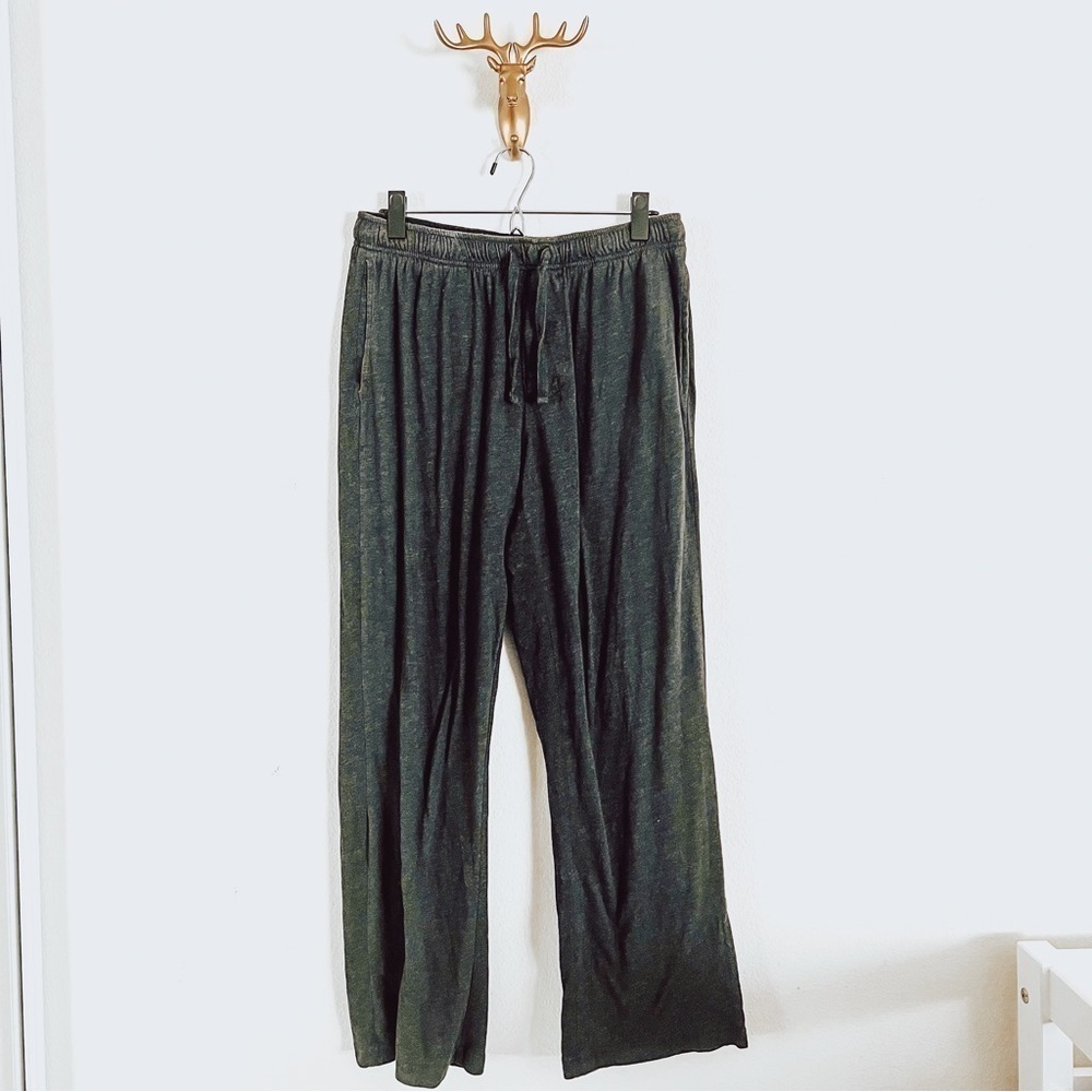 Croft & Barrow Men's Gray and Blue/White Checkered Lounge Pants Med - Set of 2
